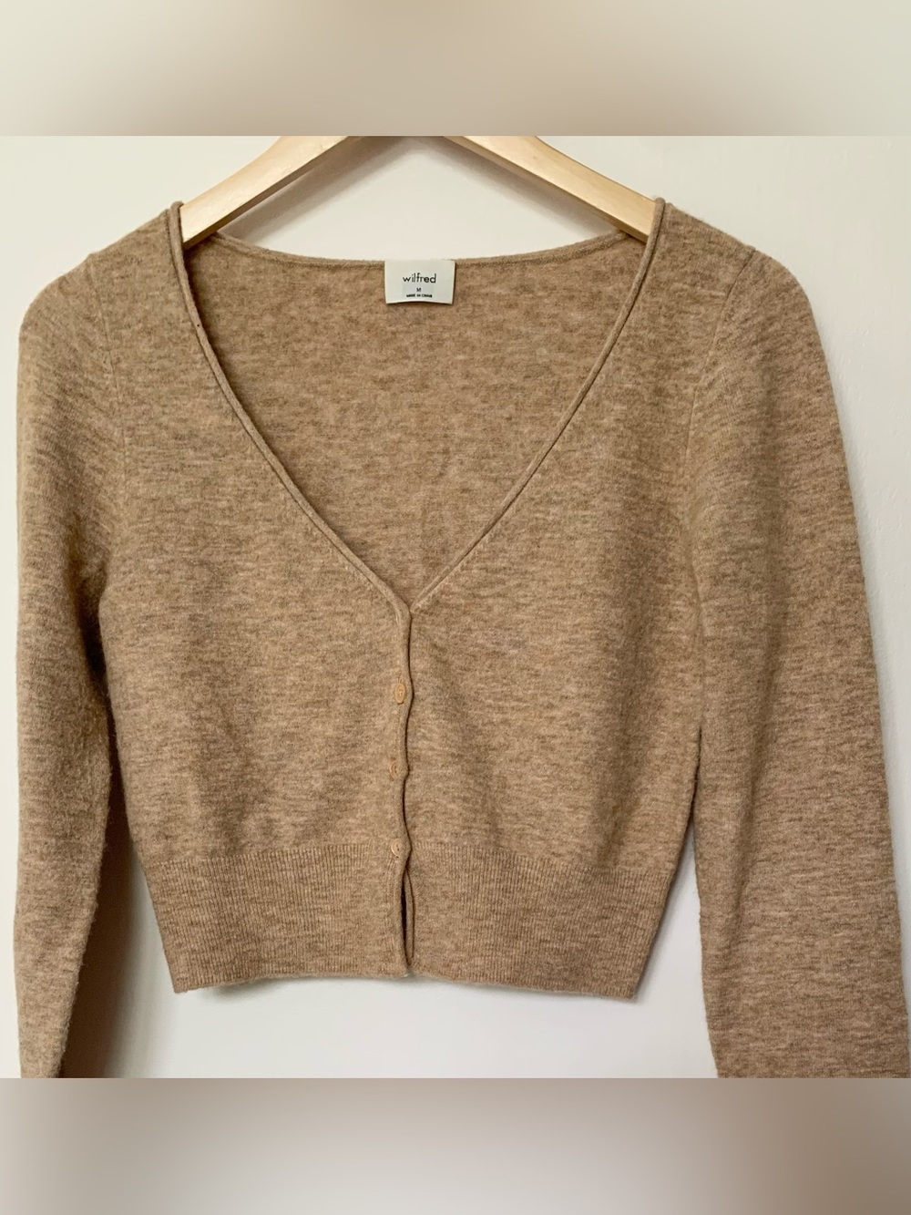 Aritzia Santorini Cropped Cardigan โ Tan